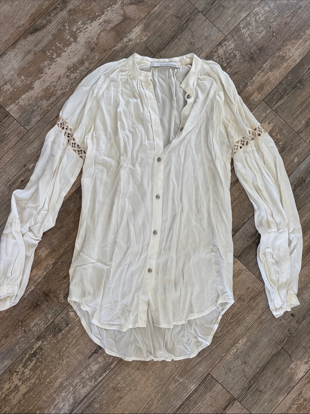 Stillwater Lightweight White Button-Front Women's Blouse xs